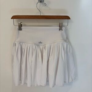 ALO Grand Slam White Pleated Skater Skirt